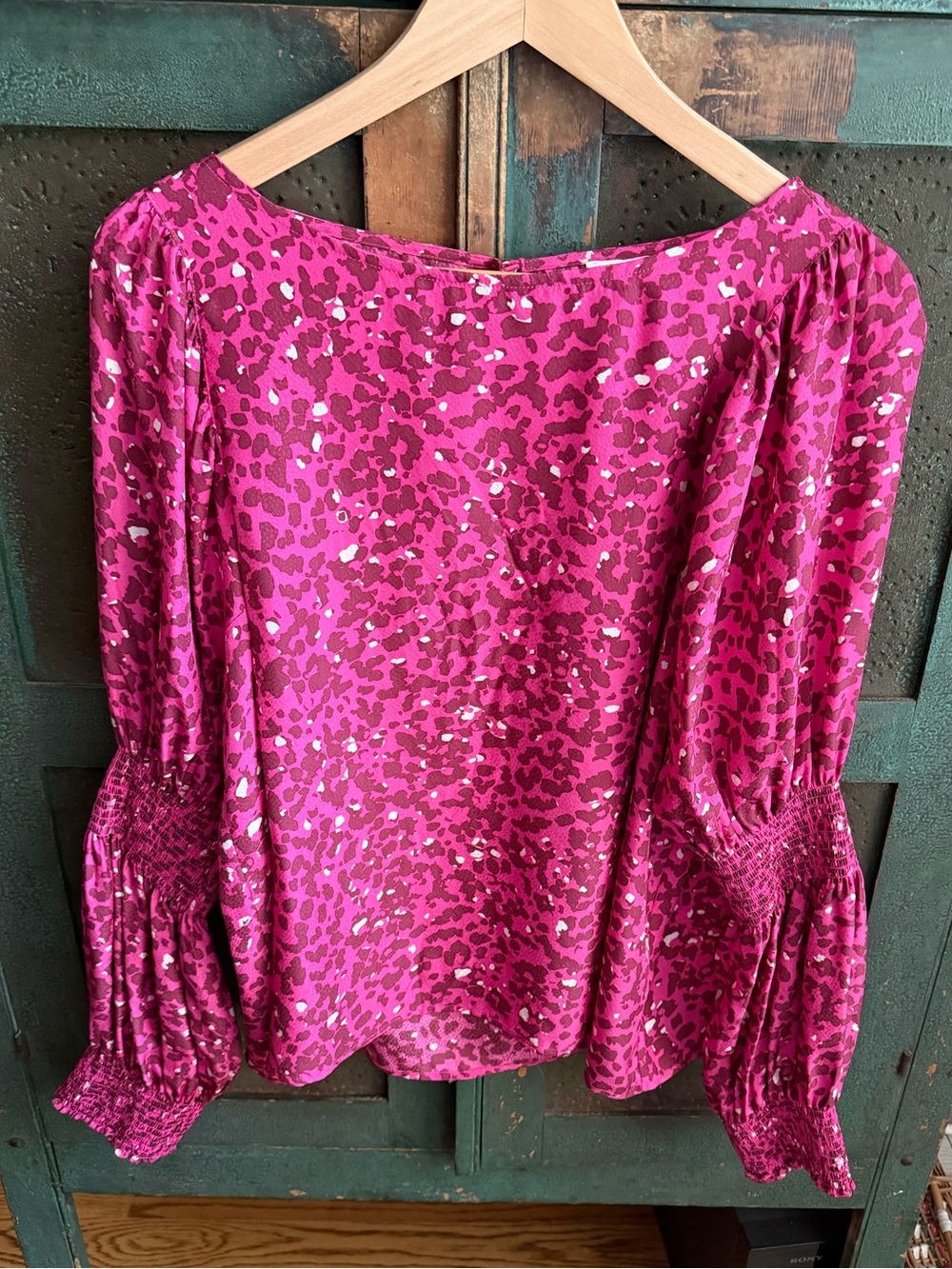 Marie Oliver Luna Smocked Sleeve Silk Blouse